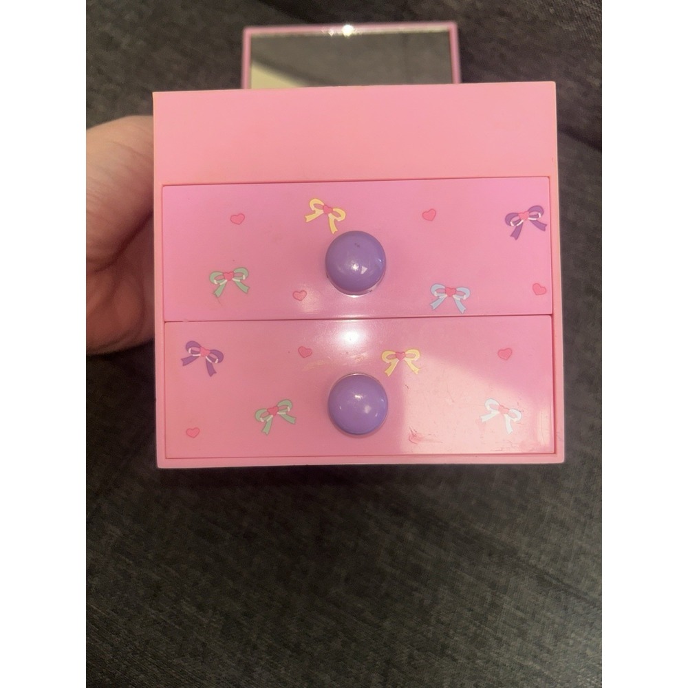 Vintage 1990 Sanrio Tweedle Dee Dee Teddy Bear Jewelry Box Mirror Lid Organizer - Picture 5 of 16